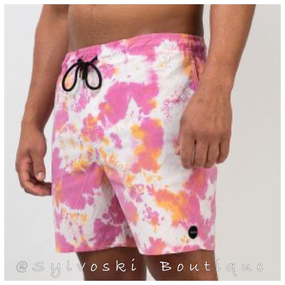 🔥RVCA MANIC ELASTIC - TIE-DYE ELASTIC WAIST SHORT FOR MEN NWT - Picture 6 of 10